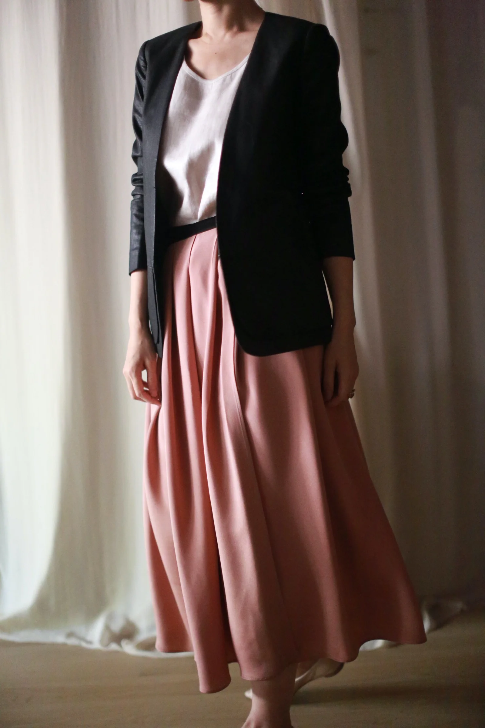 Silk Pleated Wrap Skirt - Image 14